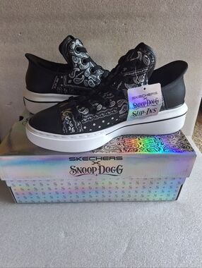 Skechers x Snoop Dogg Snoop One - Double G Slip-Ins Women's 6.5 Black/White NIB